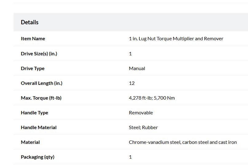 Lug Nut Torque Multiplier and Remover - 1 in. - photo 4