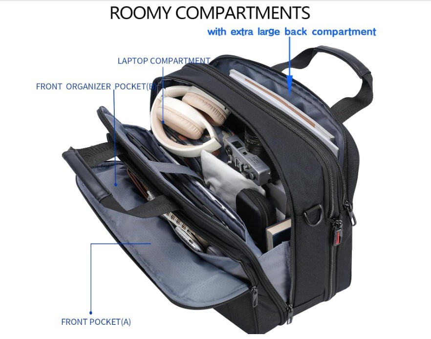 VANKEAN 17.3" Expandable Waterproof Laptop Briefcase / Bag - photo 2