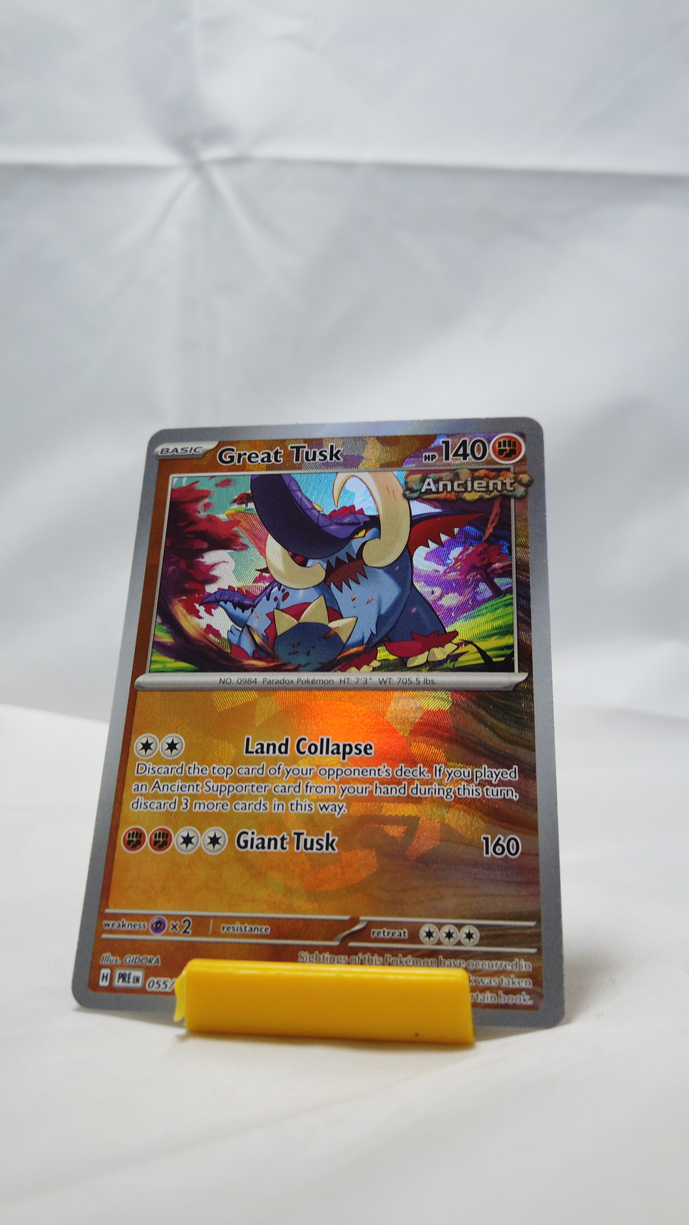 Pokemon Great Tusk 055/131 Prismatic Evolutions Poke Ball Holo N - photo 2