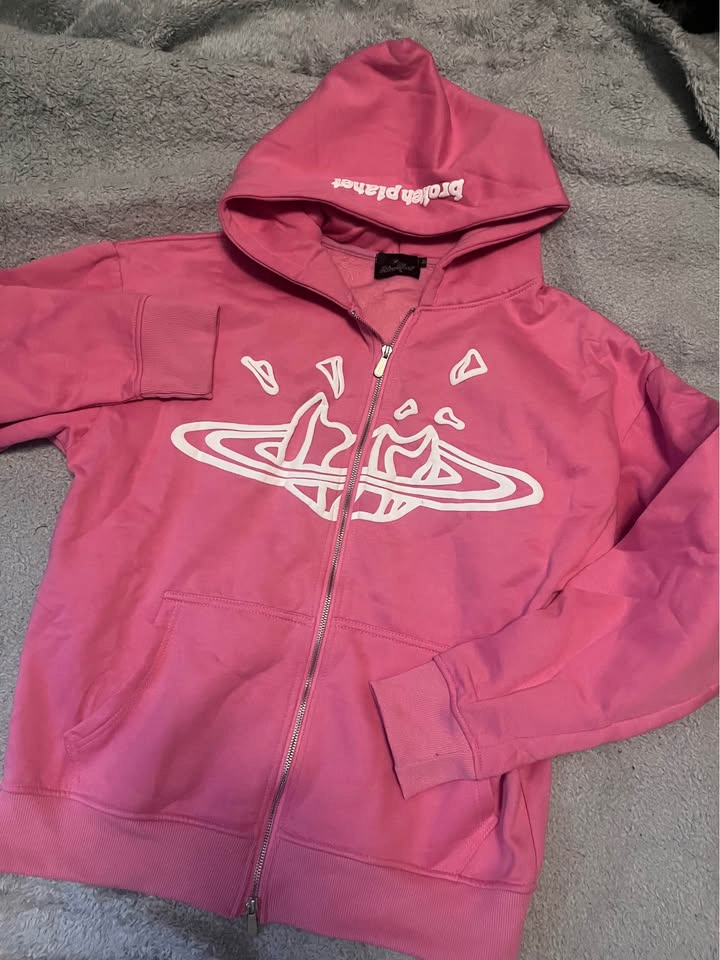 Broken Planet Zip Up - Size Medium and Pink