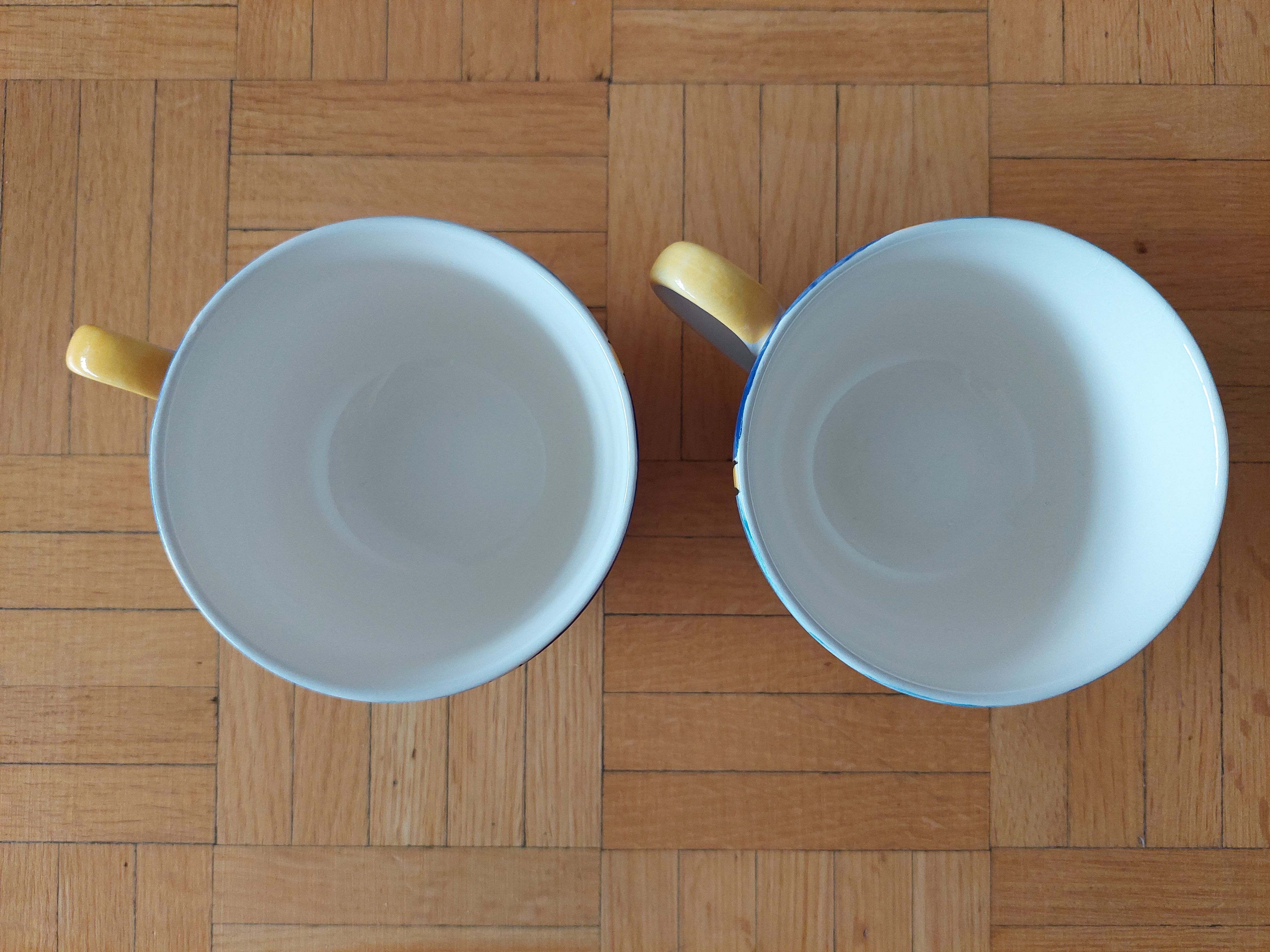 Vintage 1970s Canhome Ceramic Hand-Painted Cups Bowls (Set of 2) - photo 2