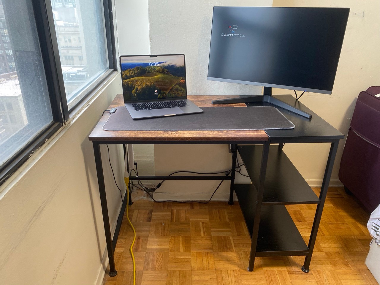 Modern Office Desk– Brown & Black Wood Finish - photo 2