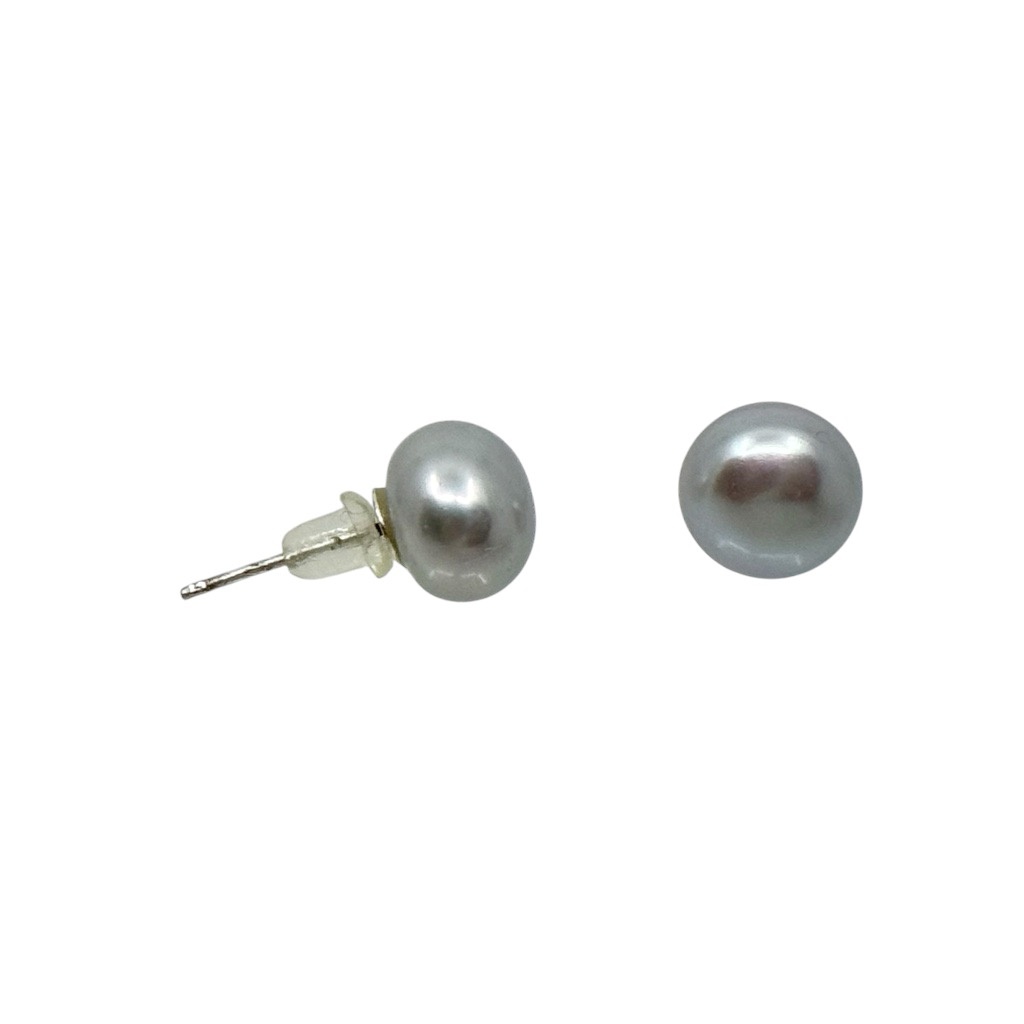 Sterling silver 9mm freshwater perl stud earrings - GM1010 - photo 4