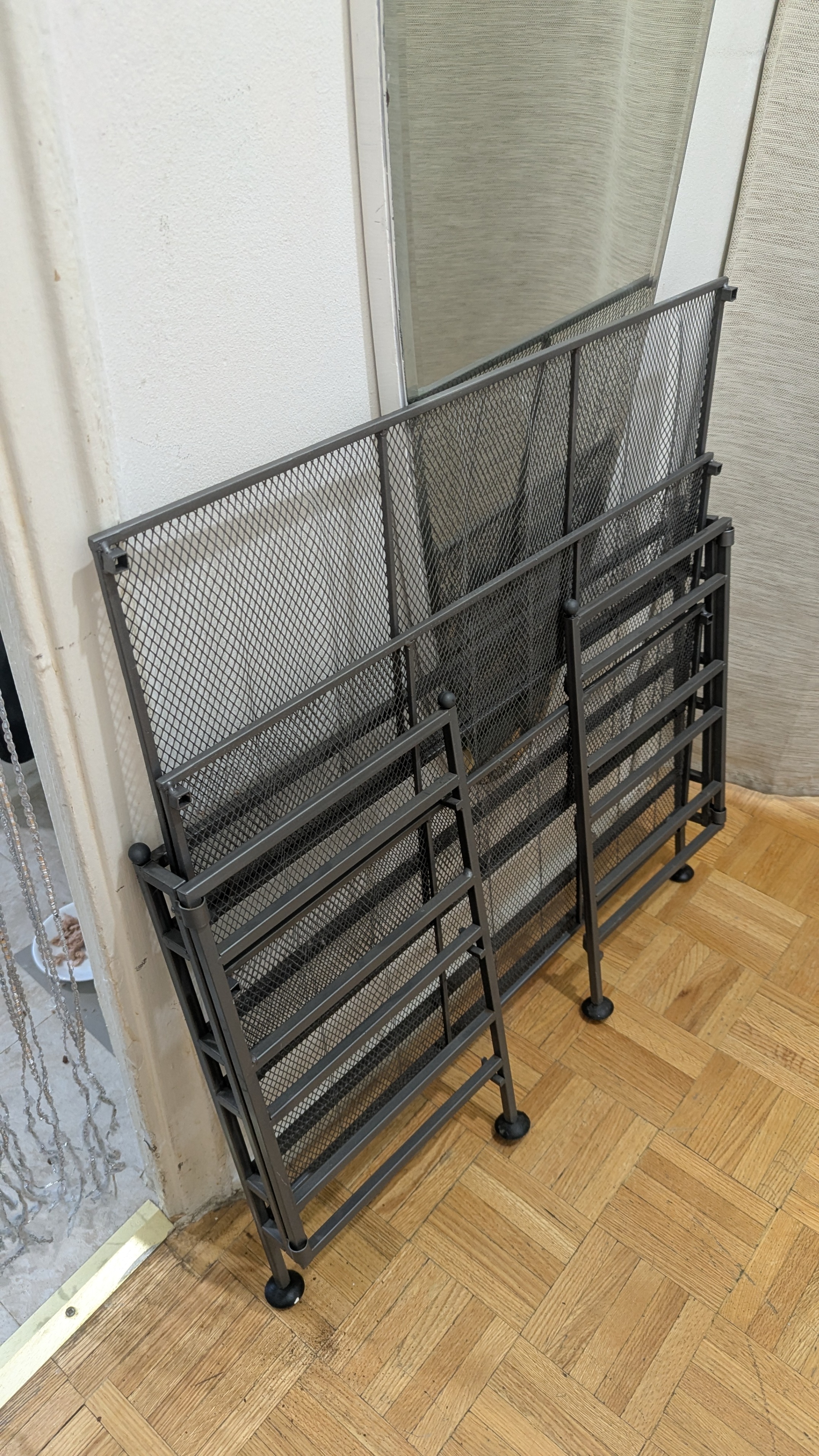 PRICE FIRM! Portable Folding Iron Floor Shoe Rack. Storage - photo 2