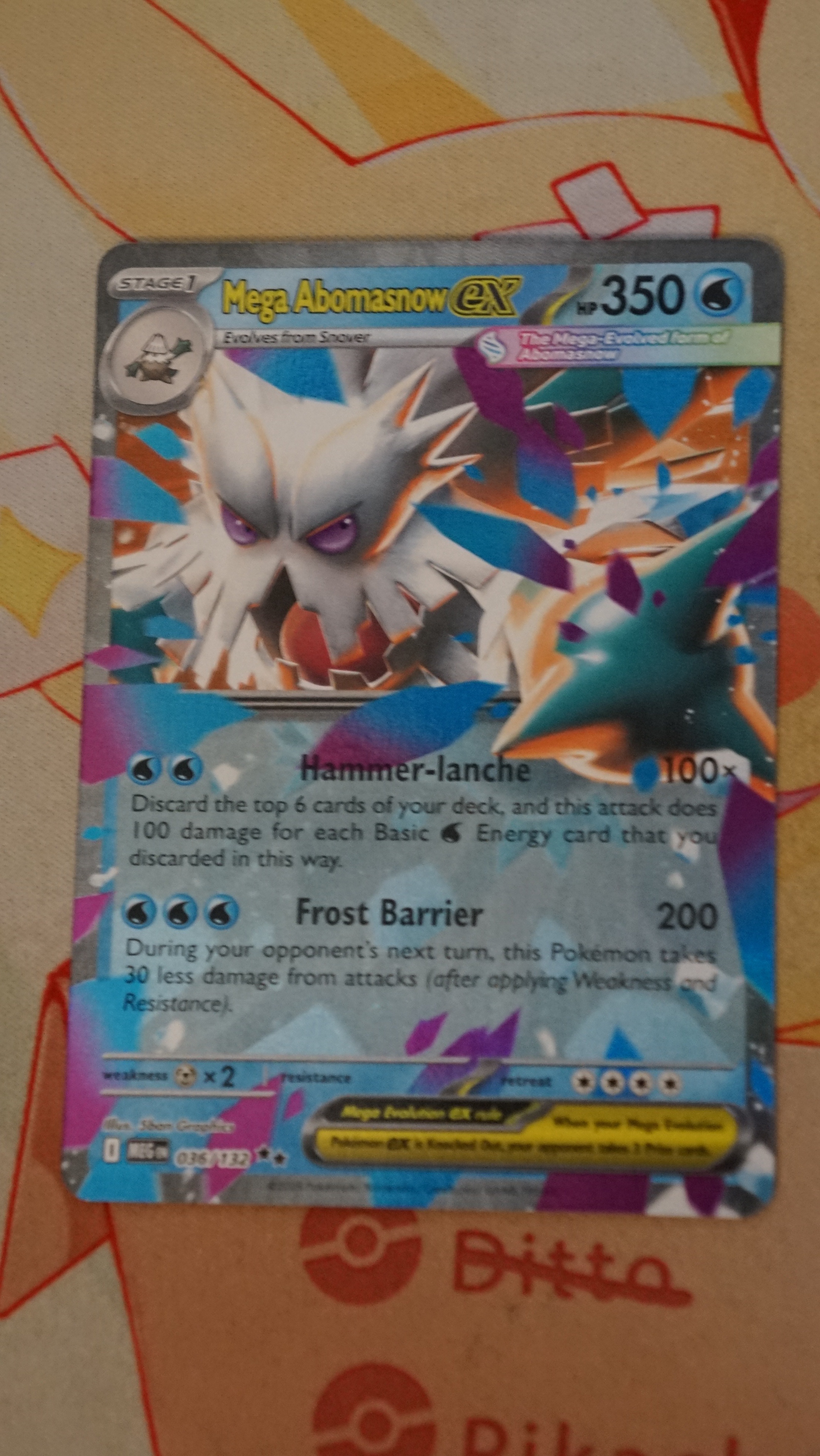 Pokemon Mega Abomasnow ex 036/132 Mega Evolution Non-Holo NM - photo 3