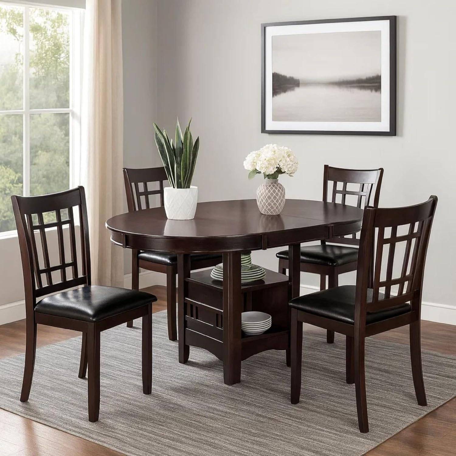 Dark cherry Composite Round Extending Counter Table - photo 2