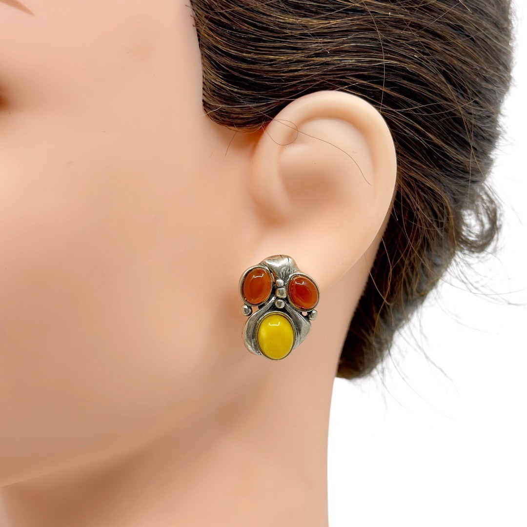 Vintage sterling silver baltic amber earrings - GM1237 - photo 4