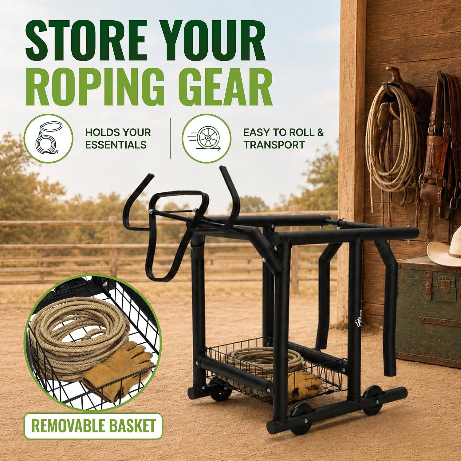 Rolling Roping Dummy with Wheels & Steer Head for Team Roping Pr - photo 5
