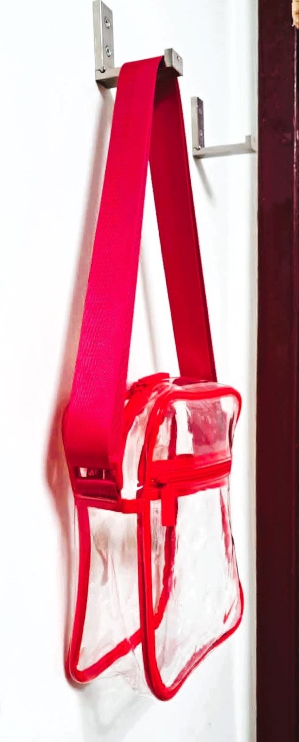 New Nike Heritage Crystal Clear Crossbody Bag - Red/Transparent - photo 4