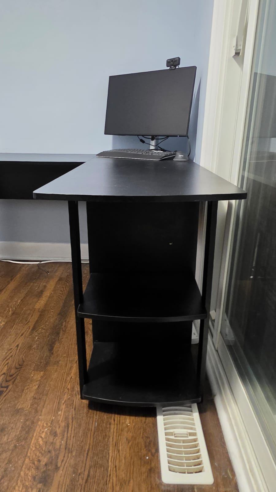 Black L-Shaped Corner Computer Desk - photo 3