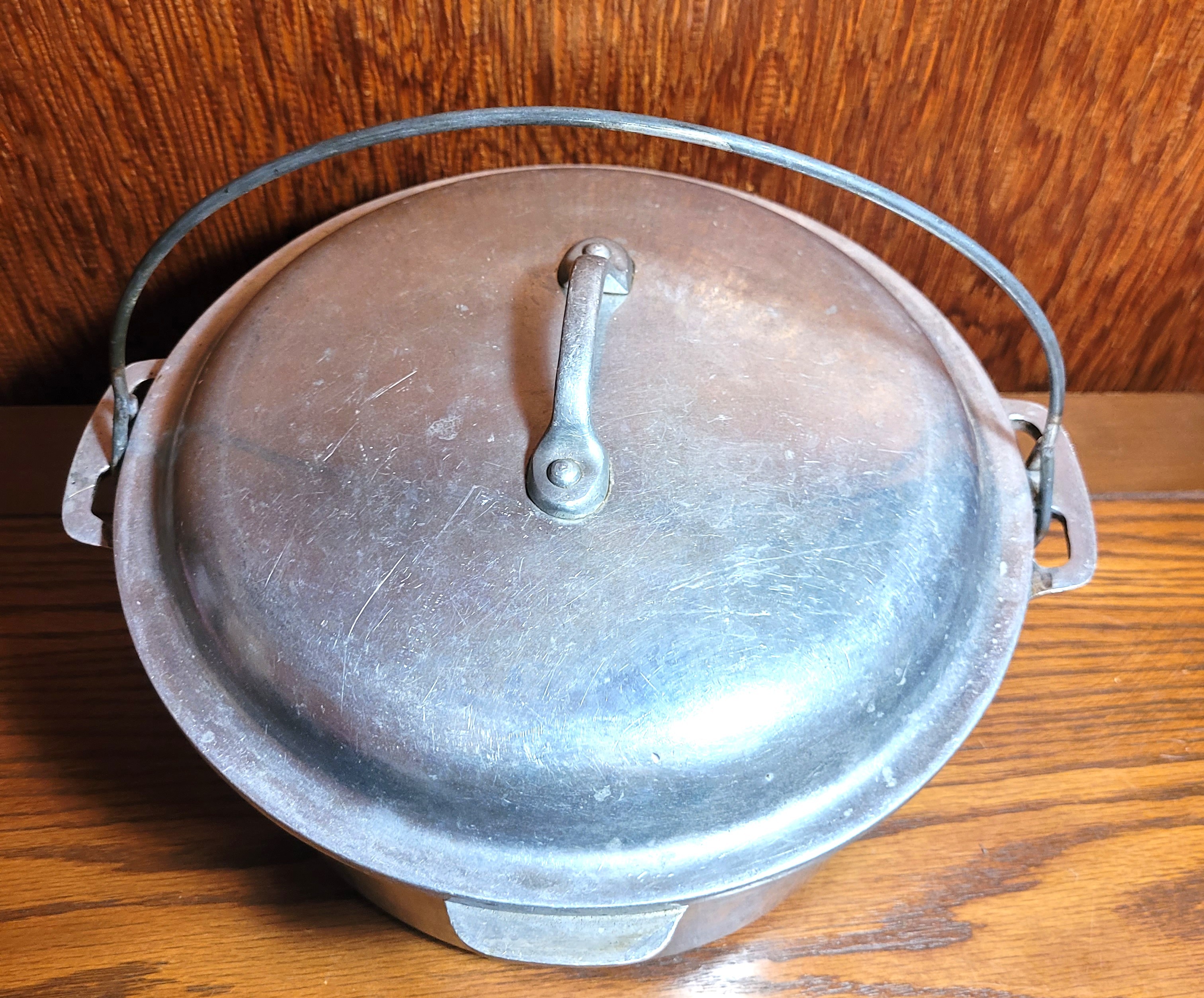 Heavy Duty Cast Aluminum Dutch Oven Lid Majestic Cookware 1950s - photo 5