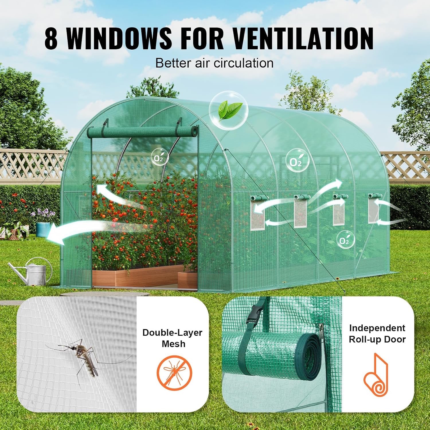 Walk-in Tunnel Greenhouse 14.6x6.36x6.3ft - photo 5