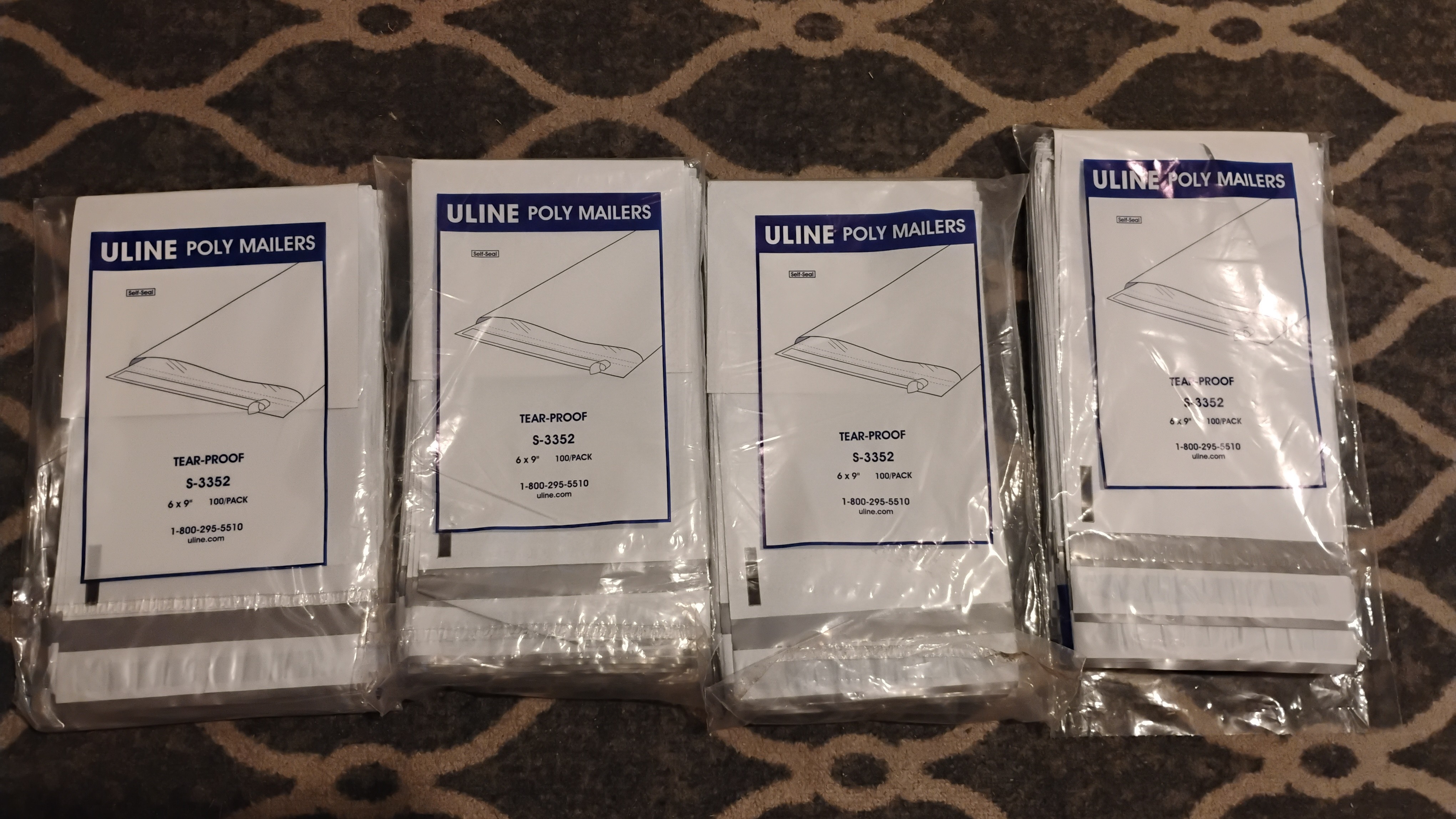 ULine Tear Proof Polymailers 6” x 9” Self Seal Bundle