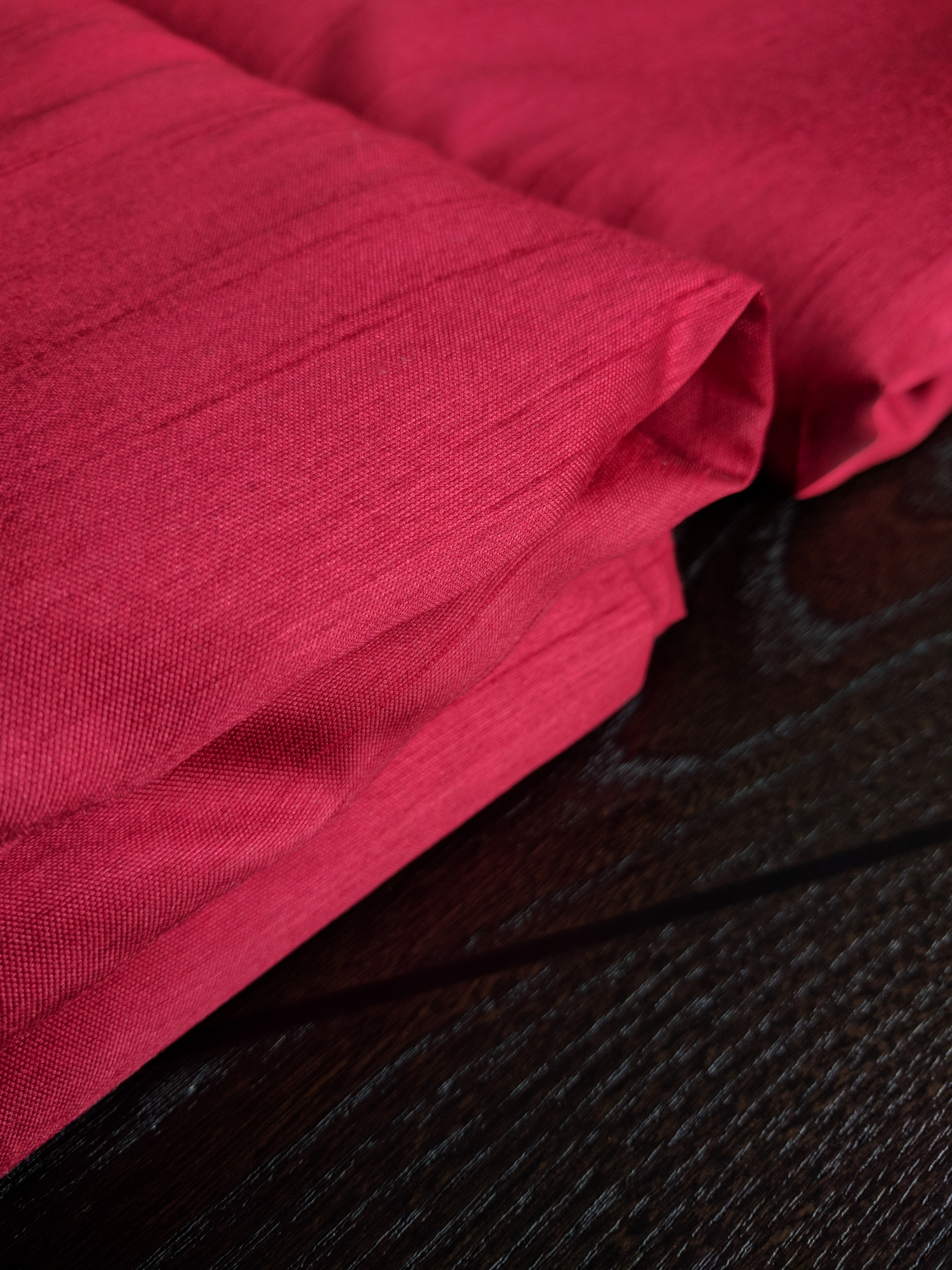 Red Satin Curtain Set 92" - photo 2