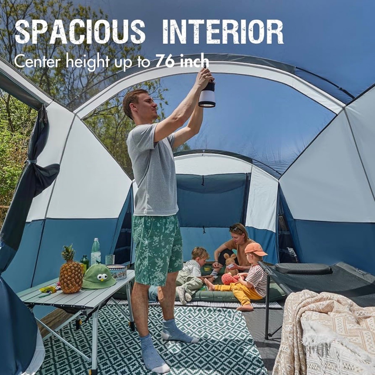 Portable Camping Tent with Screen Room Water Resistant 8 person - photo 3