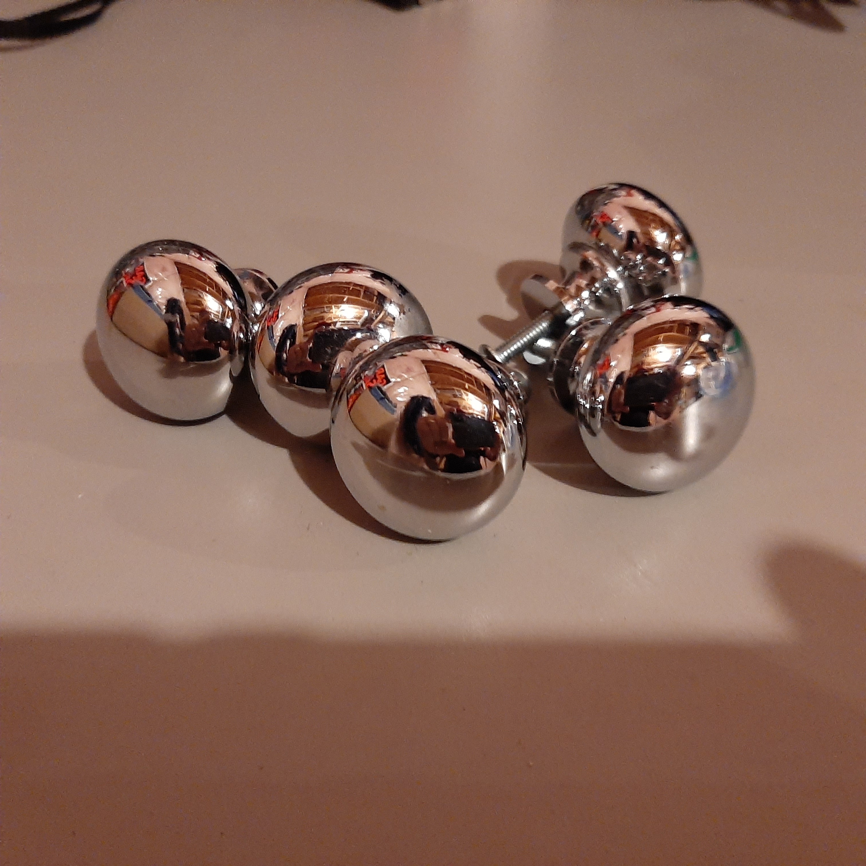 Set of 5 Chrome Cabinet Knobs - photo 3