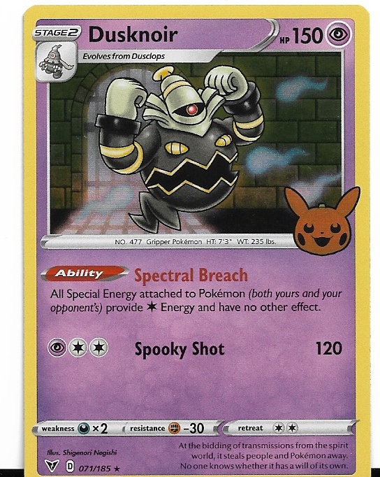 Pokemon Dusknoir 071/185 Trick or Trade Halloween Stamp Holo HP