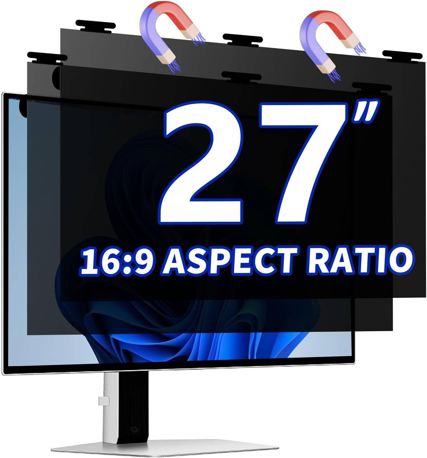 27 Inch Magnetic Hanging Computer Privacy Screen  2 pk - photo 2