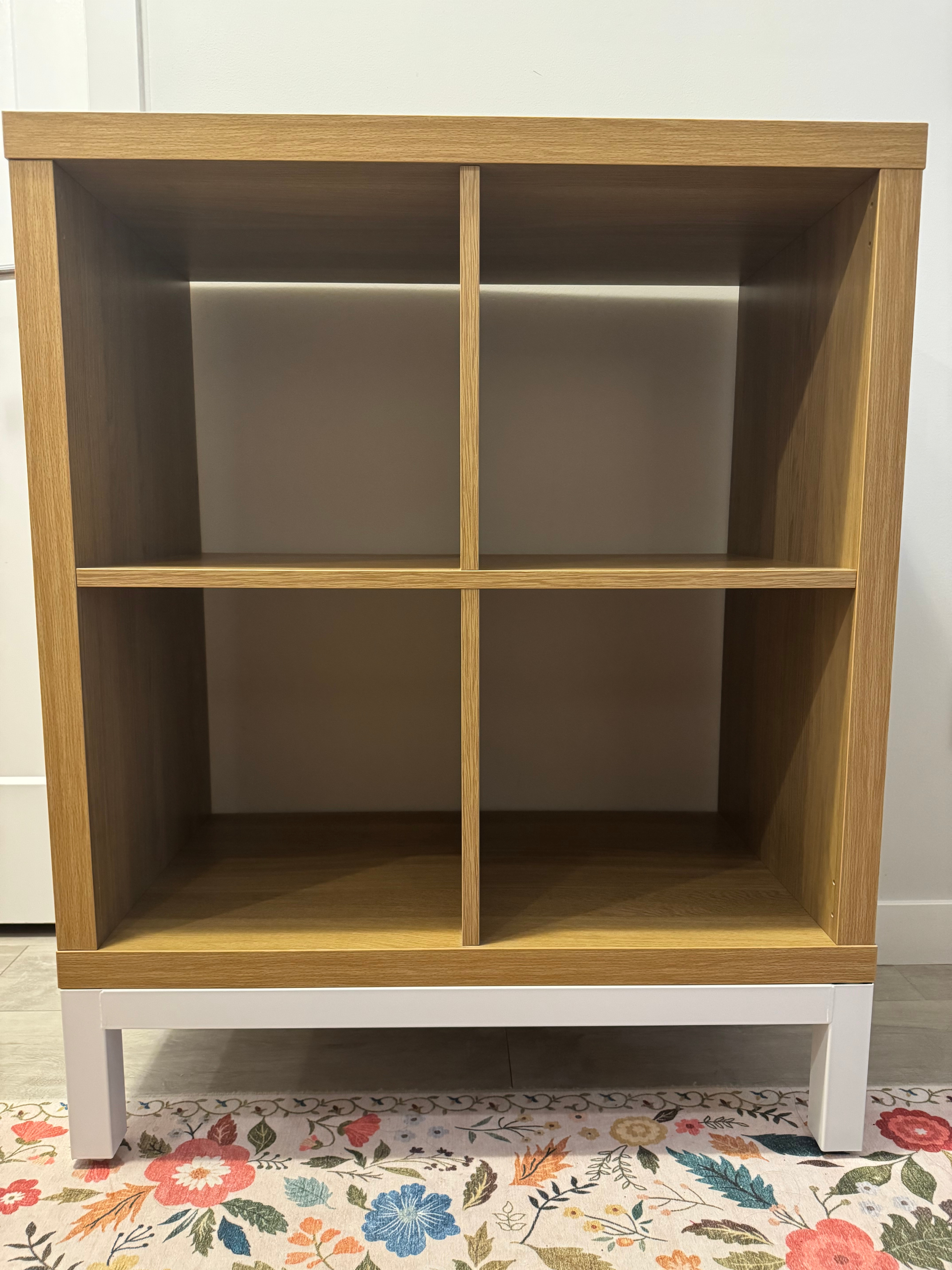 IKEA KALLAX Shelving Unit with Base - Oak effect/White - photo 2