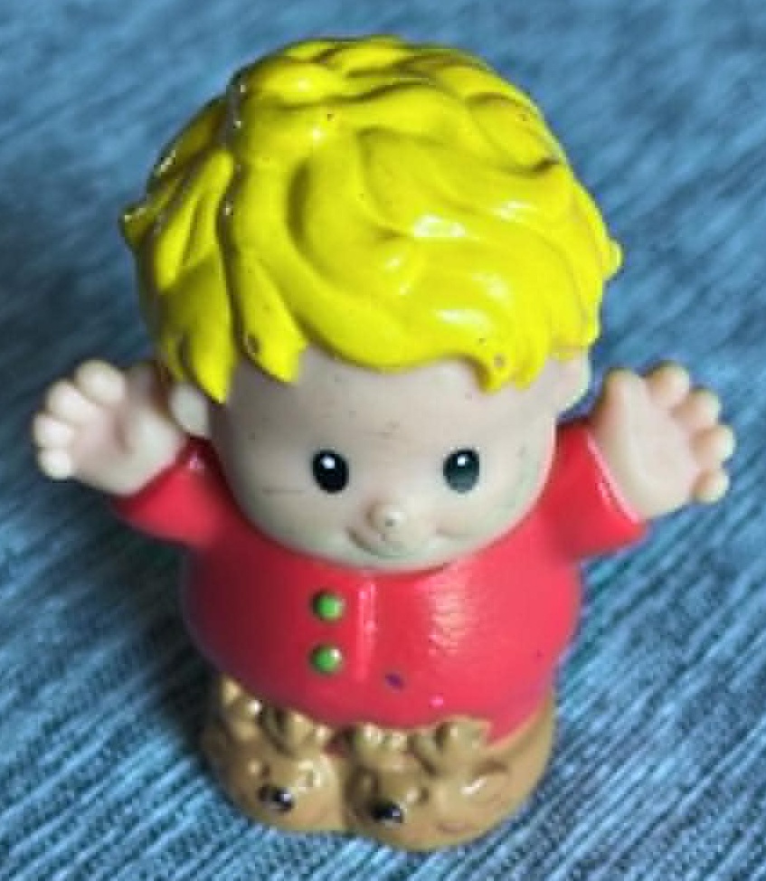 1998 Little People Eddie Figure Wearing Red Pajamas