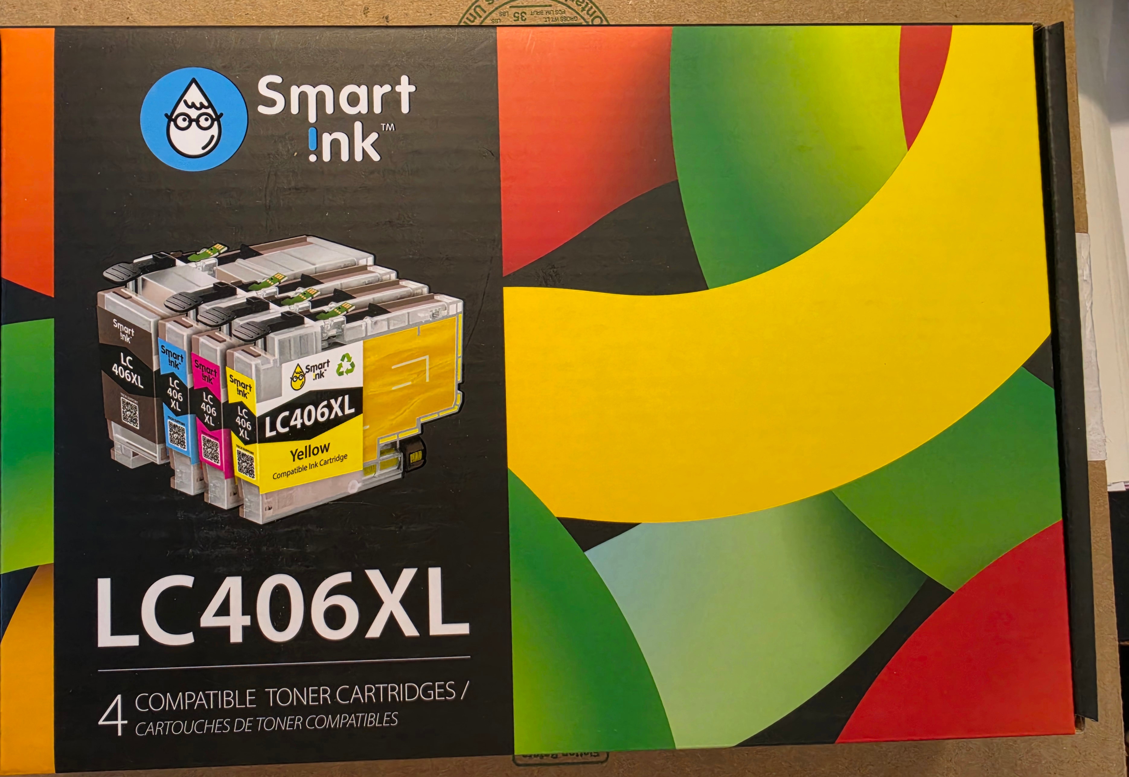 Smart Ink LC406XL Ink Cartridges 4-Pack Blk Cyan Mag Yel New