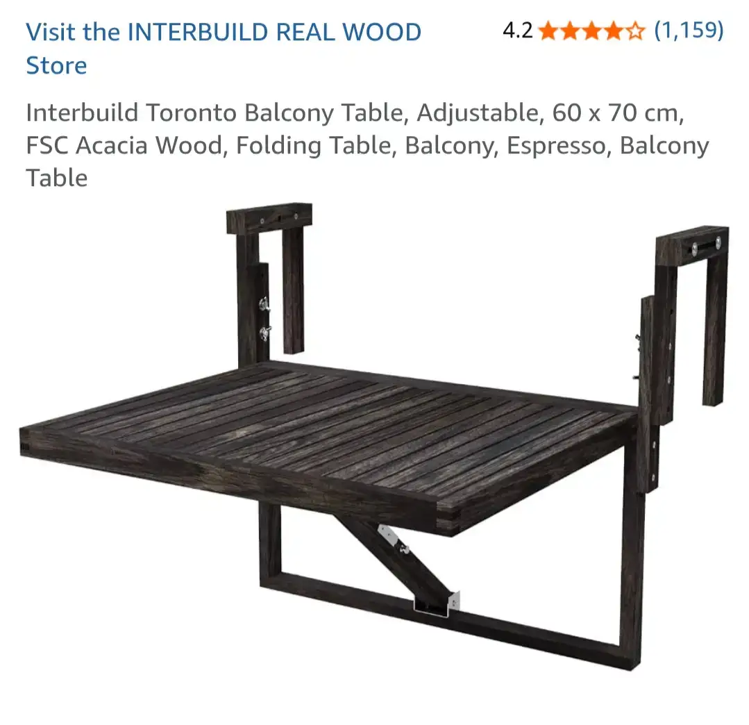 Interbuild Toronto Balcony Table - Espresso Finish