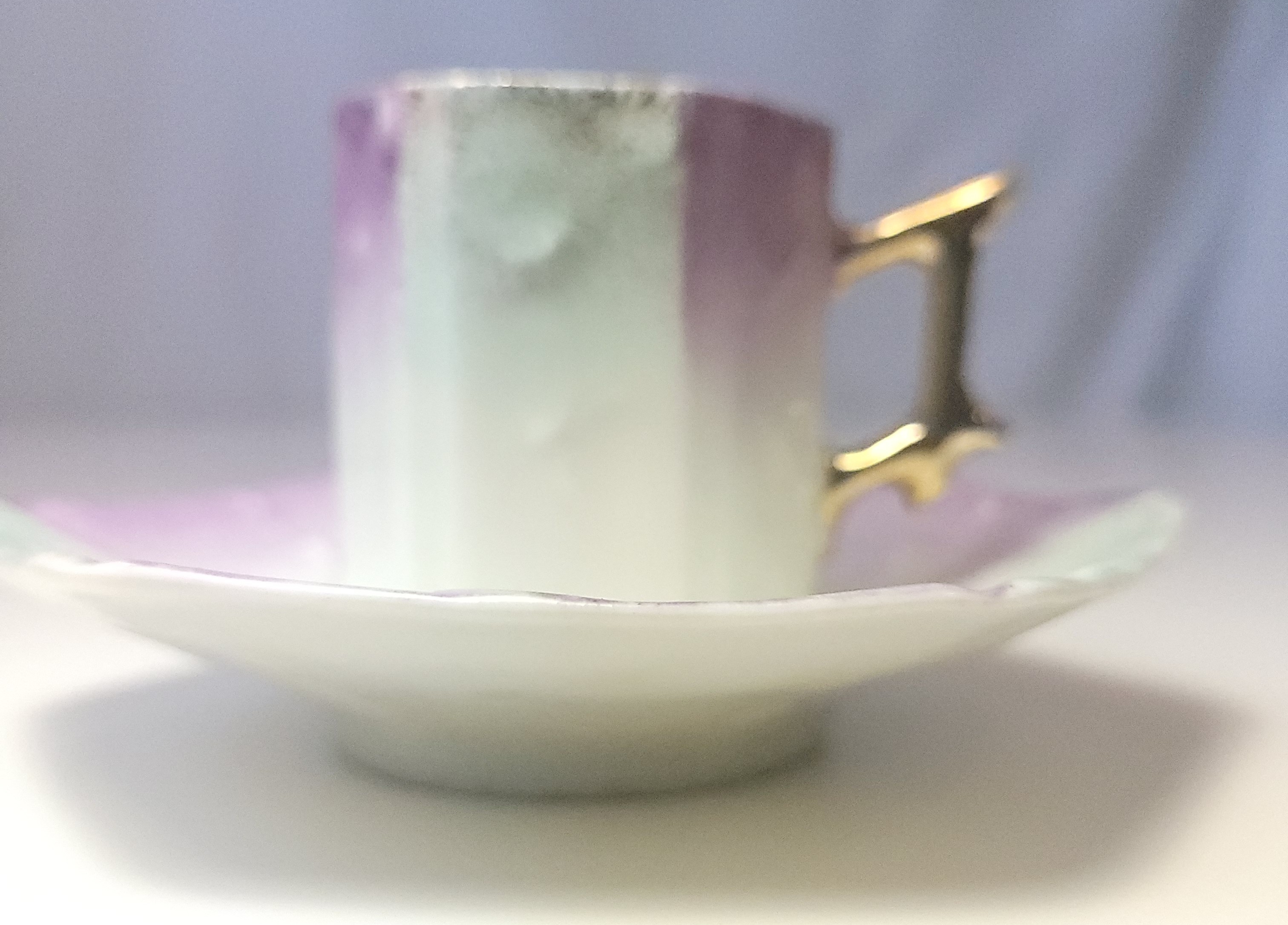 circa 1930 Japanese Hexagonal Lusterware Demitasse Cup Saucer - photo 5