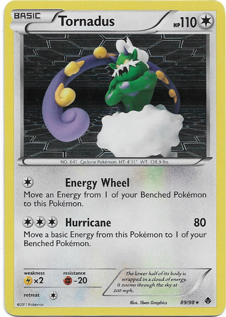 Pokemon Tornadus 89/98 Emerging Powers Holo Rare LP