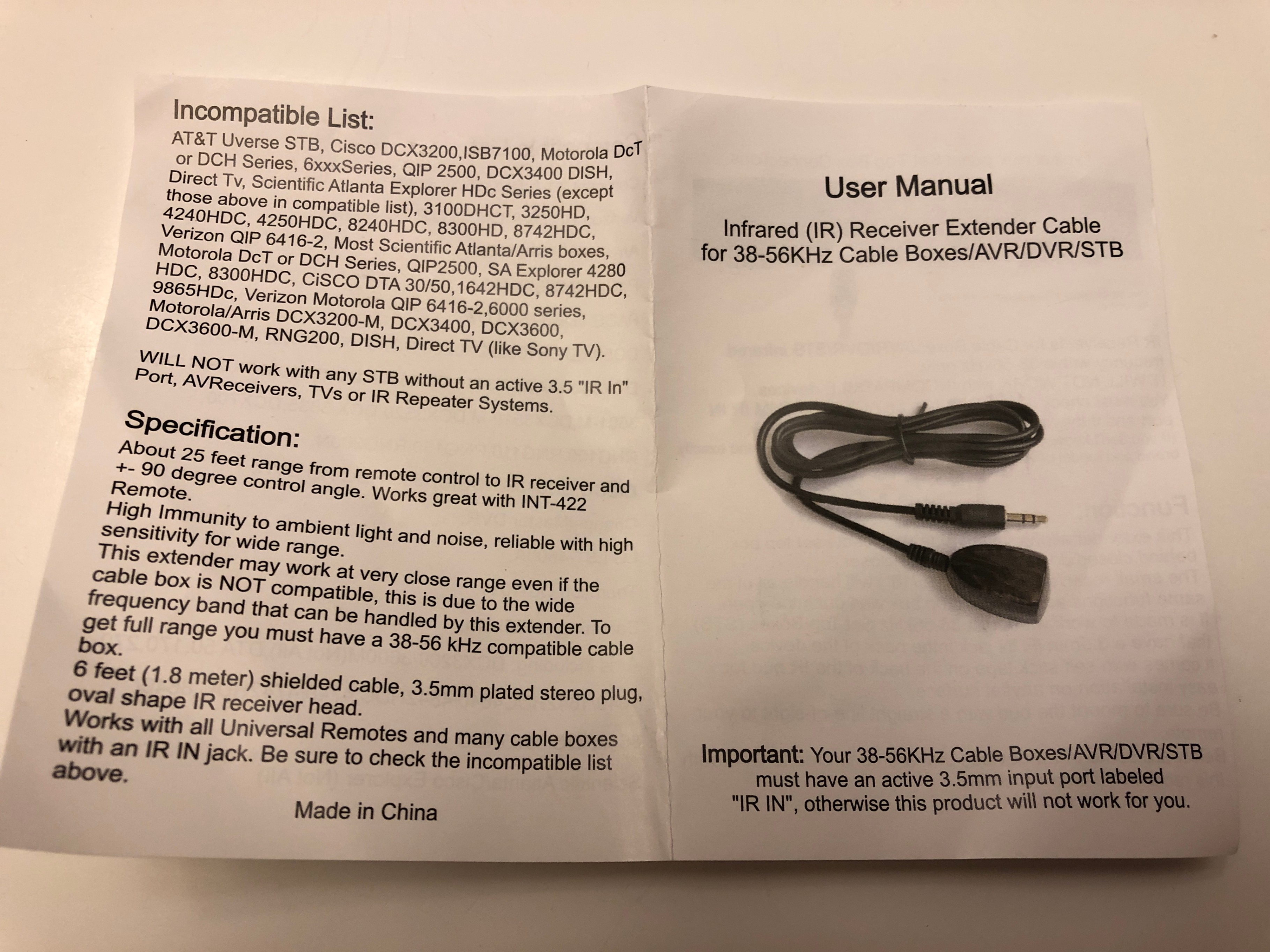 Infrared (IR) Receiver Extender Cable - photo 4