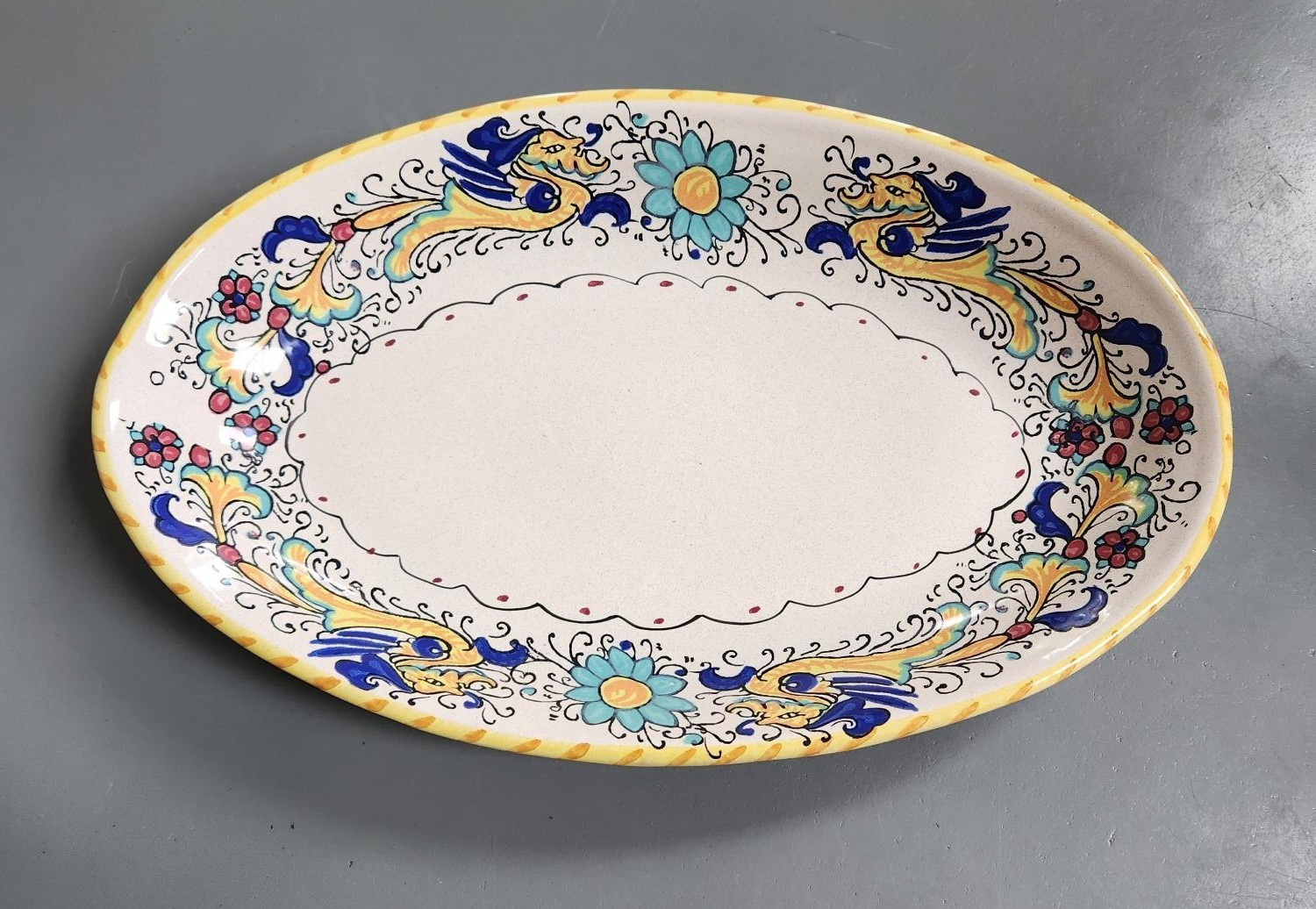 Italian Hand-painted "Dip a mano" Dipping / Antipastos Platter