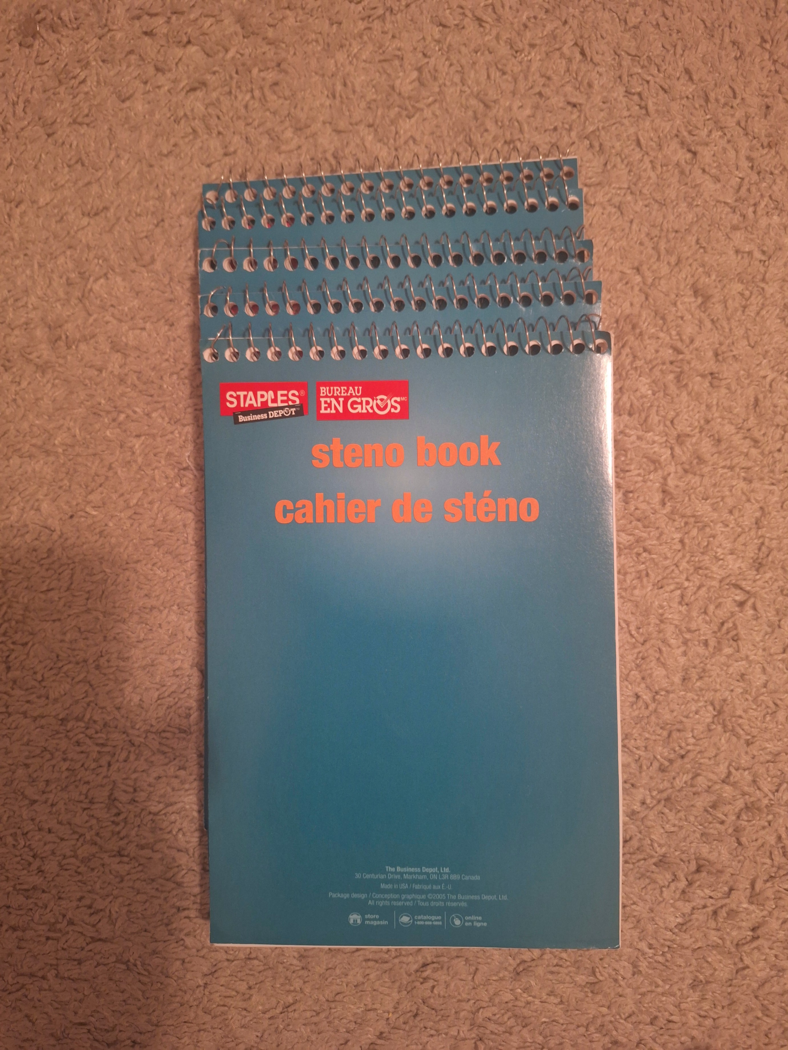 Staples Business Depot Steno Book - 120pages - $1 each