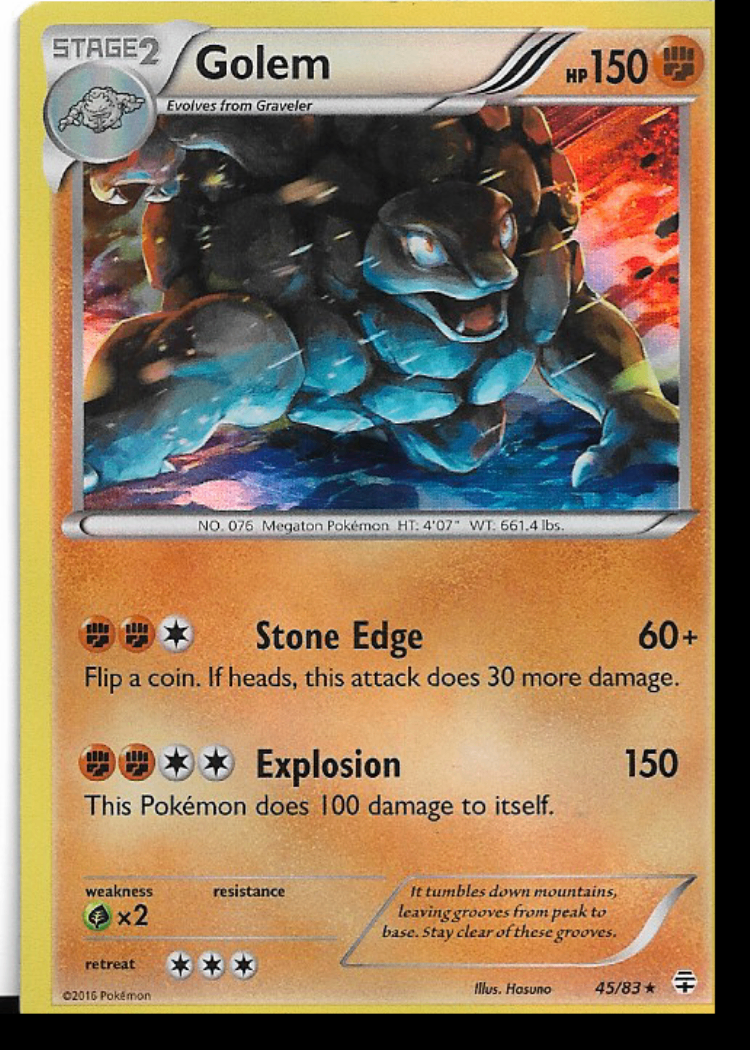 Pokemon Golem 45/83 Generations Holo Rare NM