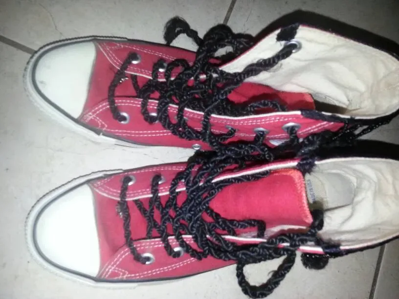 Fancy Converse One Star Bead-Embellished OOAK High Tops - photo 5