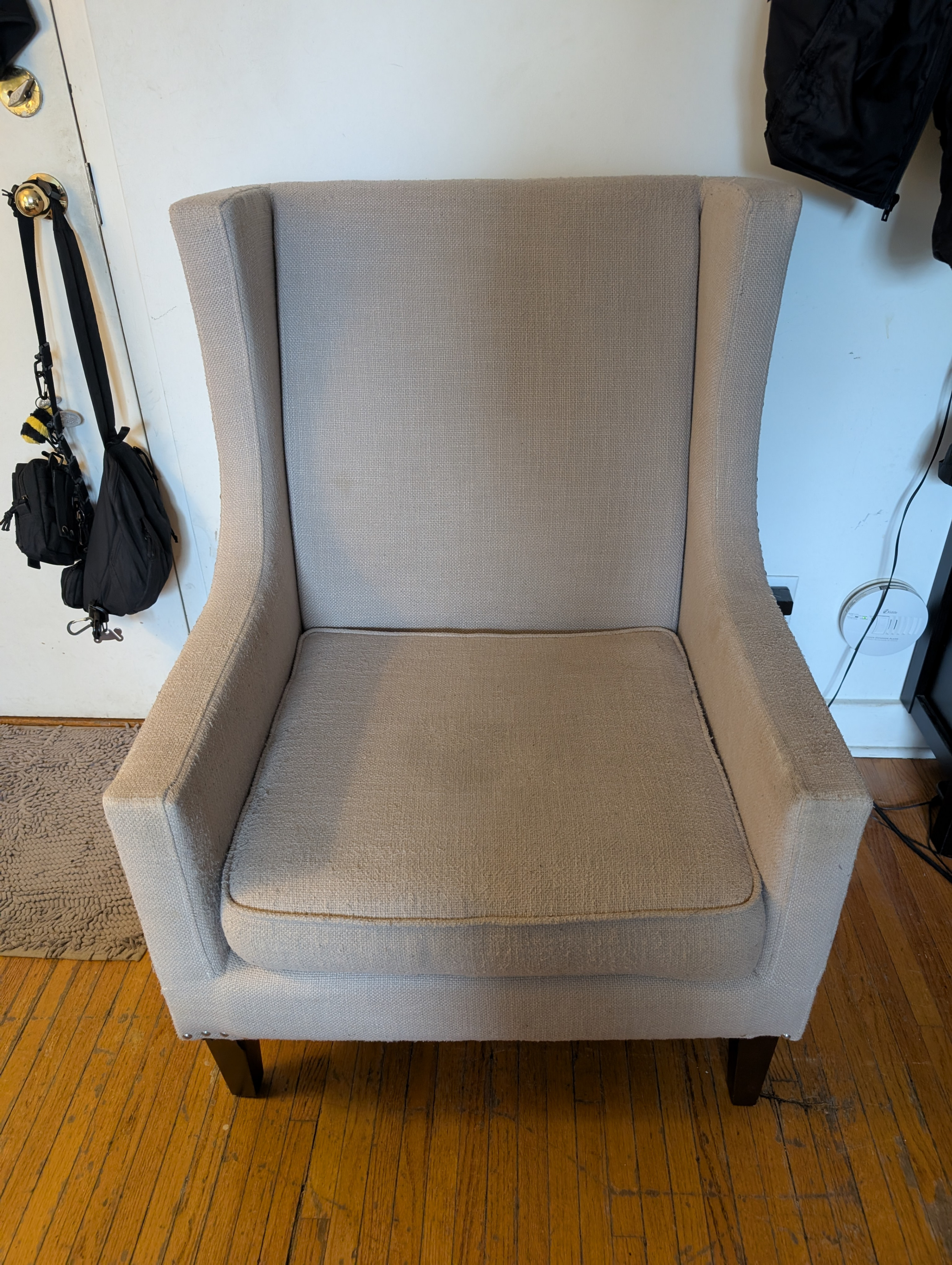 Wingback Accent Chair - Light Beige - photo 4