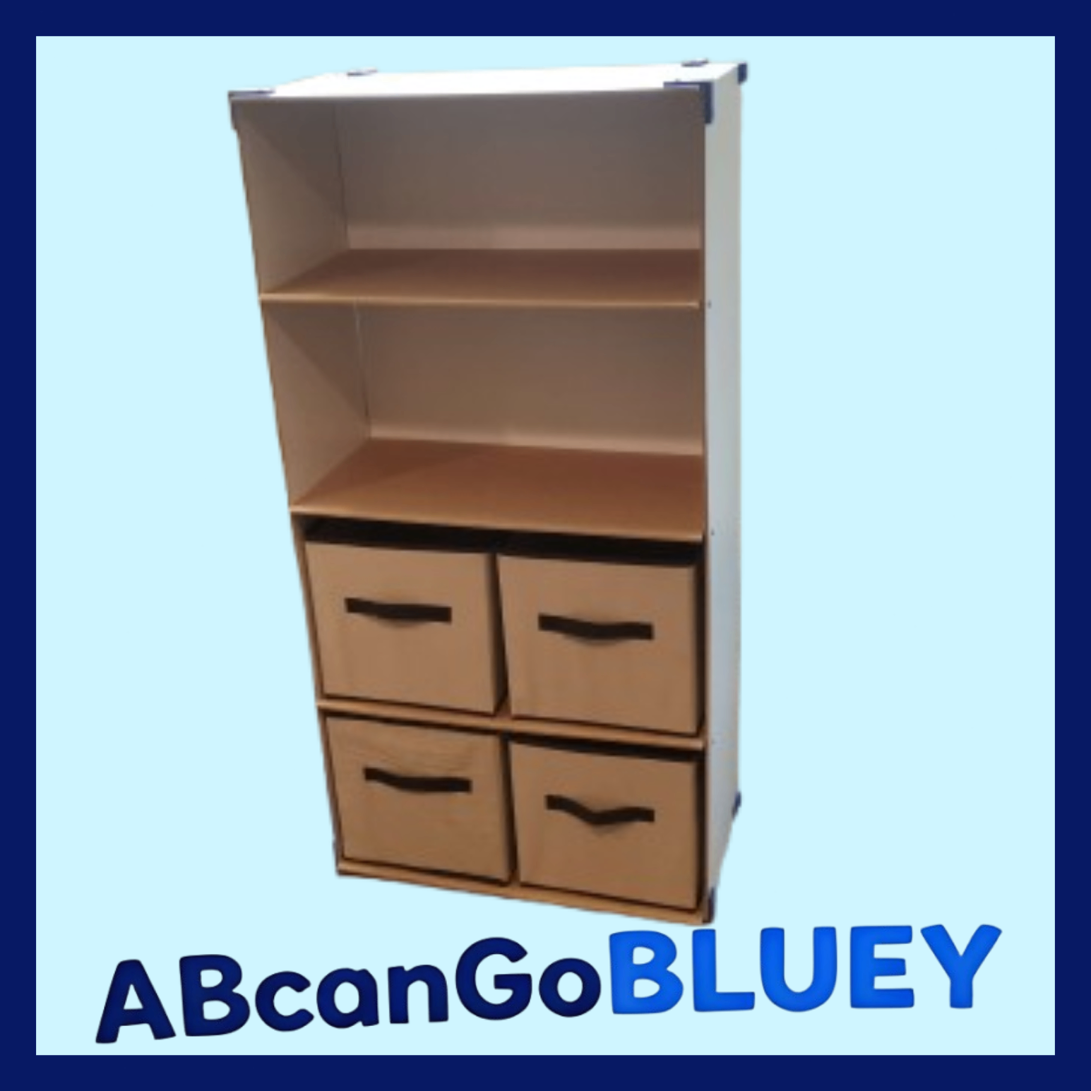 Storage Shelf with Fabric Storage Bins
