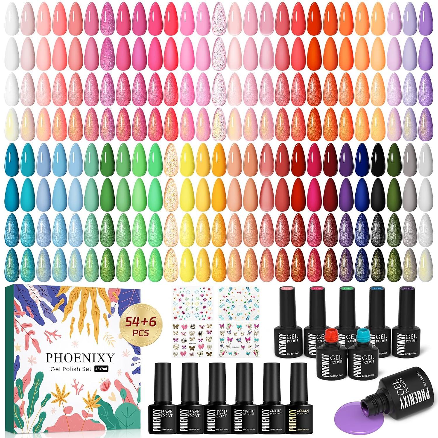 NEW~ Phoenixy 64 Pc Gel Nail Polish Set
