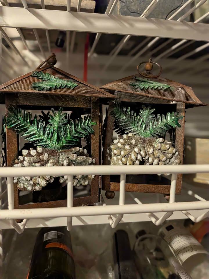Set of 2 Rustic Christmas Lanterns