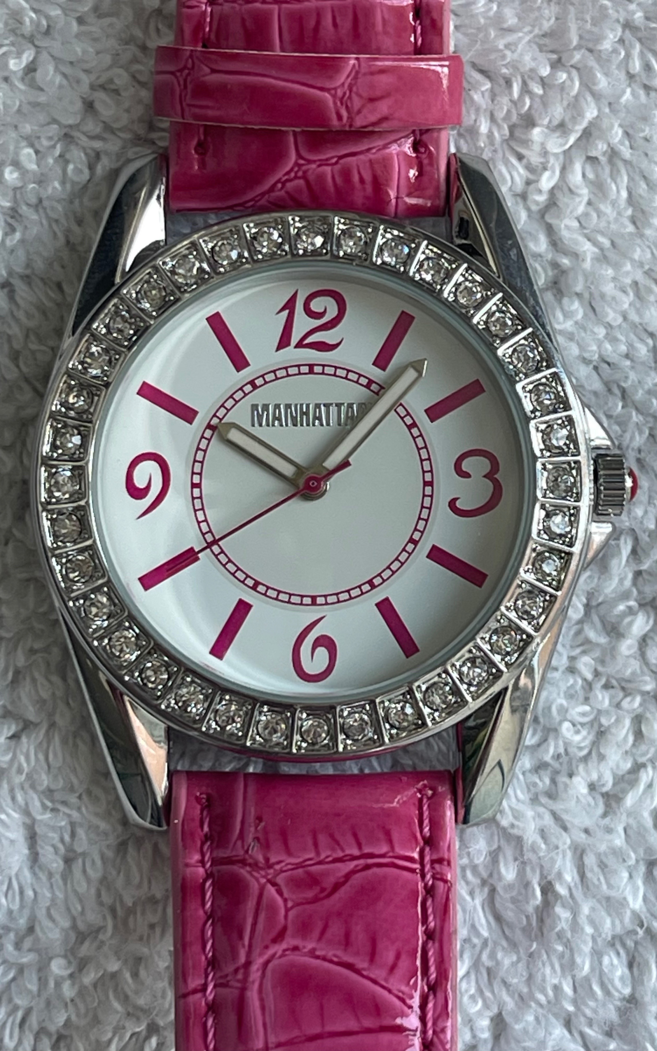 Manhattan by Croton Pink Crystal Watch CM204247 (Needs Battery) - photo 3