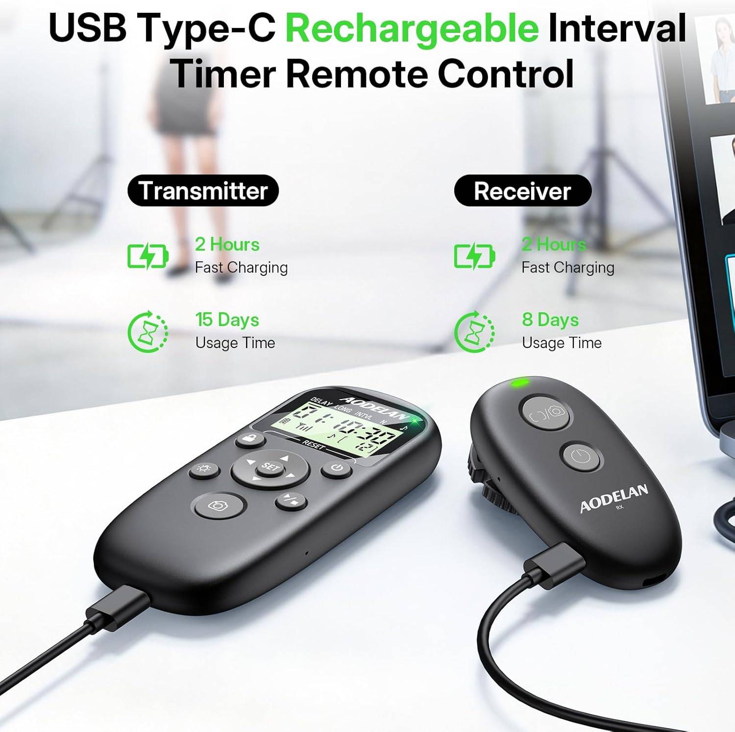 AODELAN Rechargeable Camera Timer Intervalometer Remote for Sony - photo 2