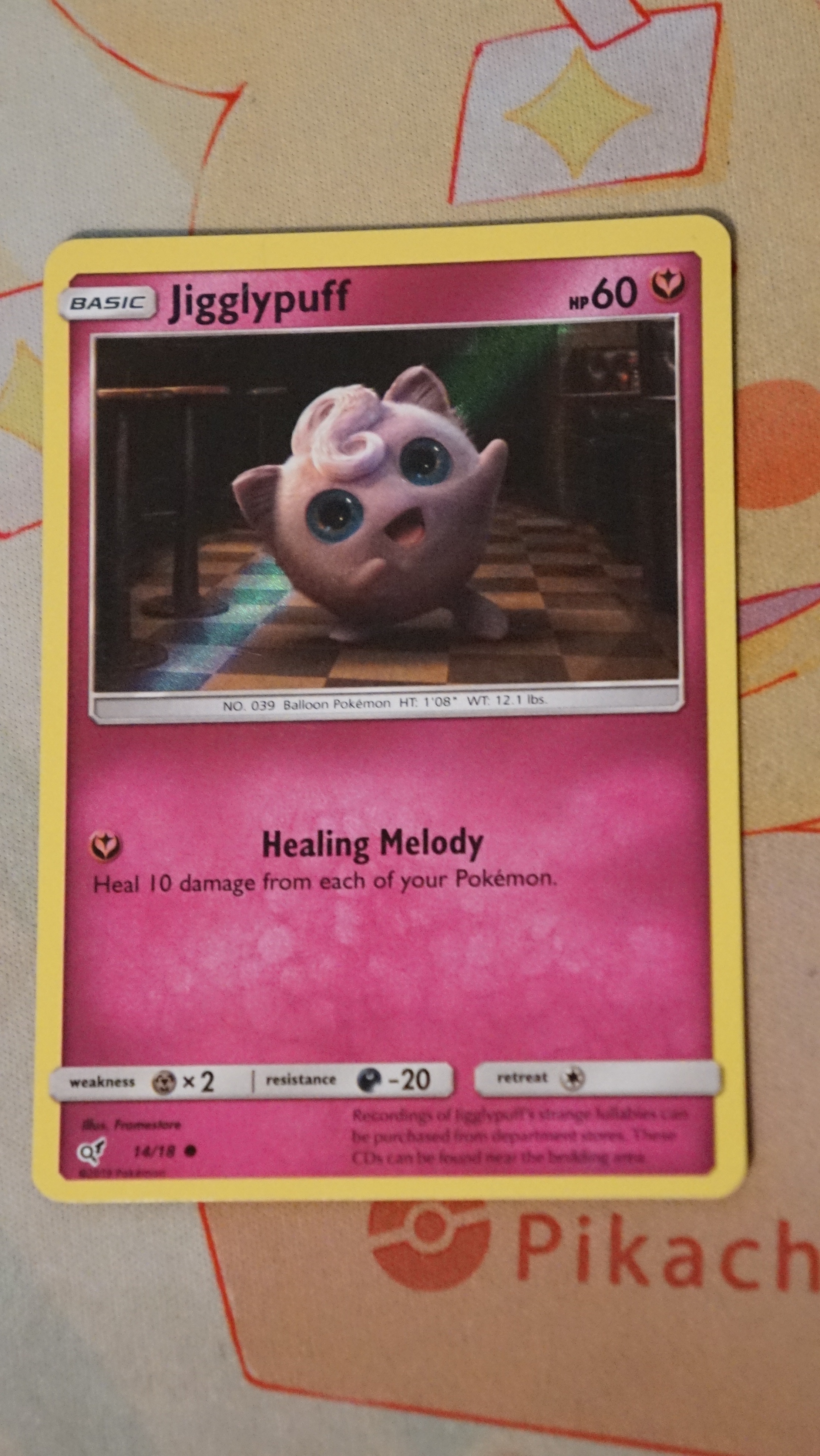 Pokemon Jigglypuff 14/18 Detective Pikachu Holo LP - photo 3