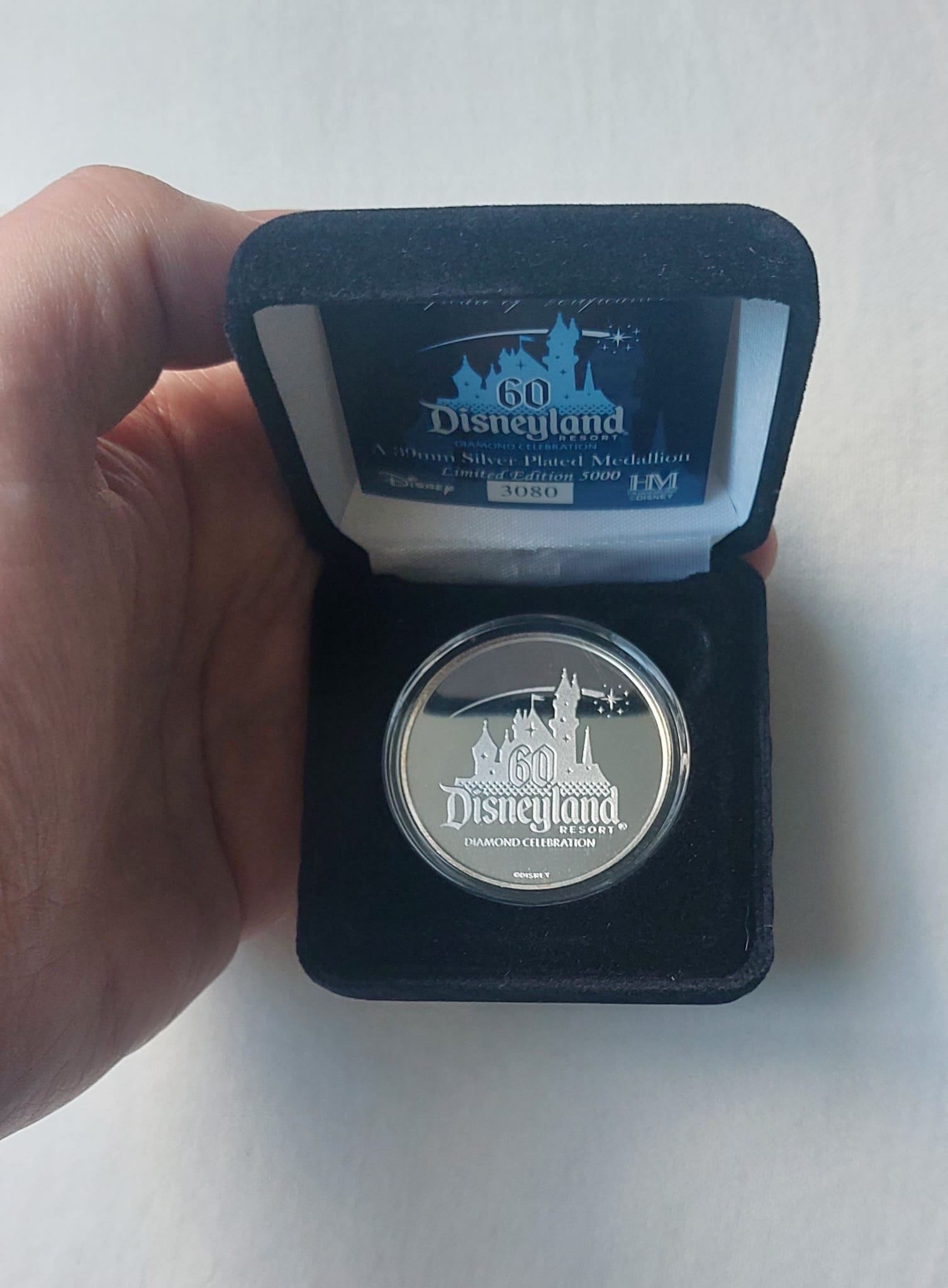 Disneyland 60th Anniversary Silver Plated Medallion Coin