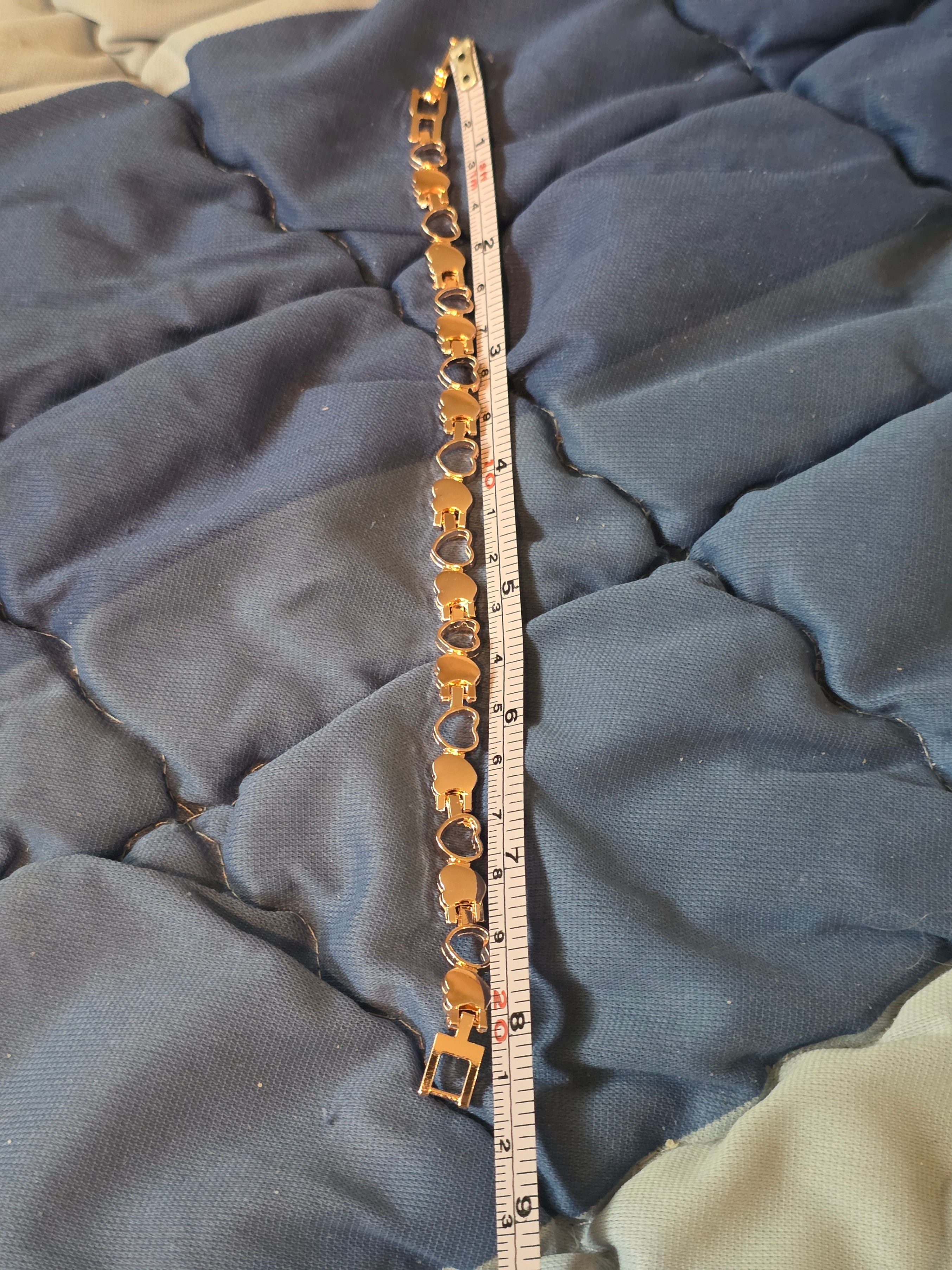 Rose Gold Colored Heart Link Bracelet - photo 2