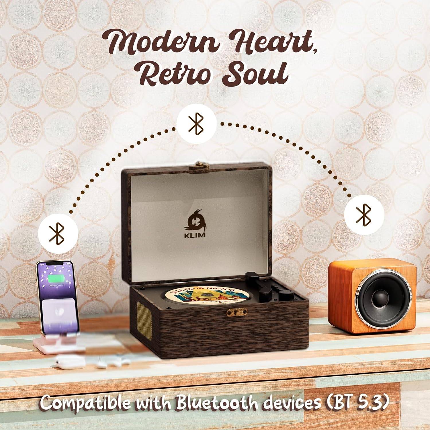 Retro CD Player – Vintage Style CD Player with Speakers - photo 2