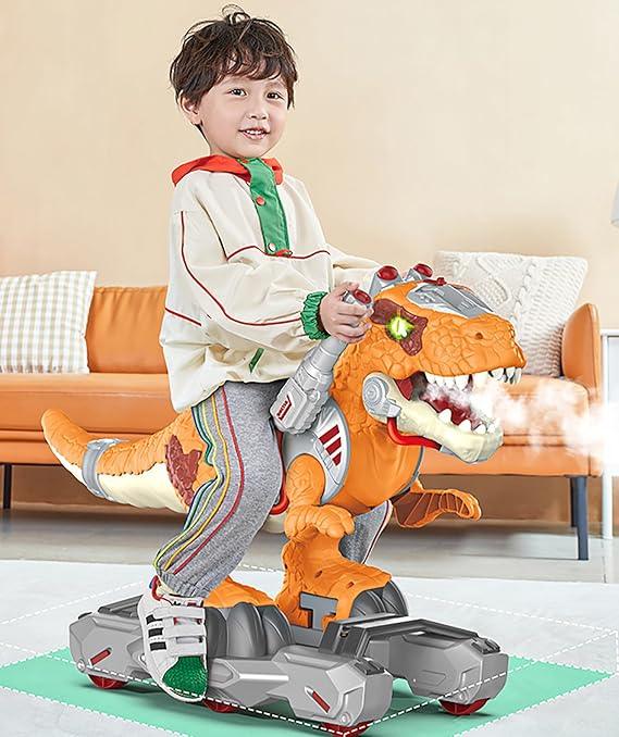 MObyat Dinosaur Riding Toy T-Rex Scooter with Music, LED Lights - photo 5