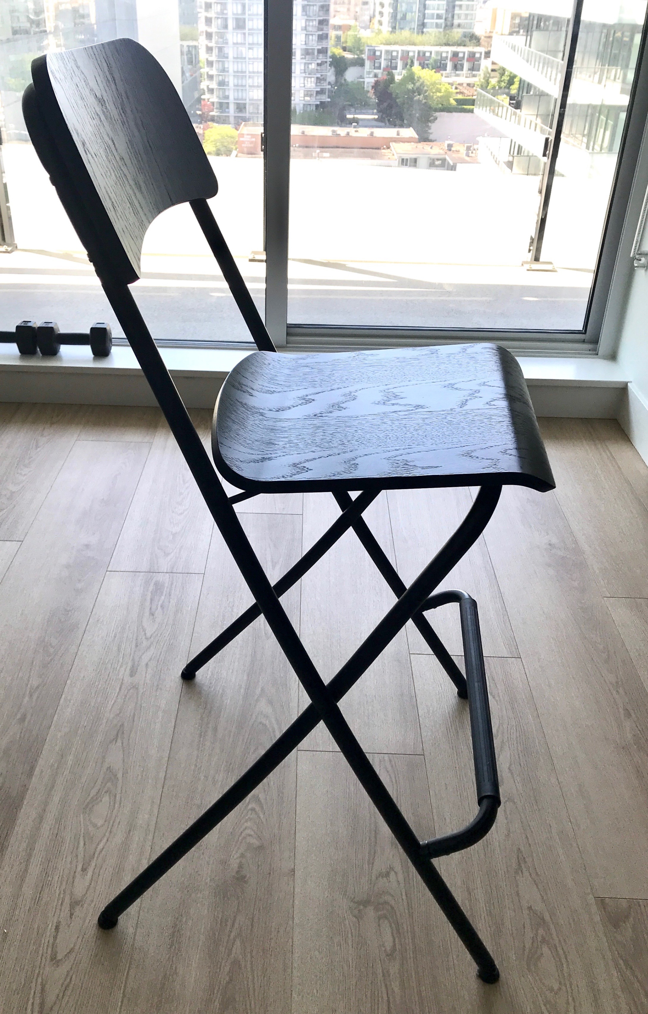 IKEA FRANKLIN Bar Stool with Backrest (Foldable) – Black x 2 - photo 2