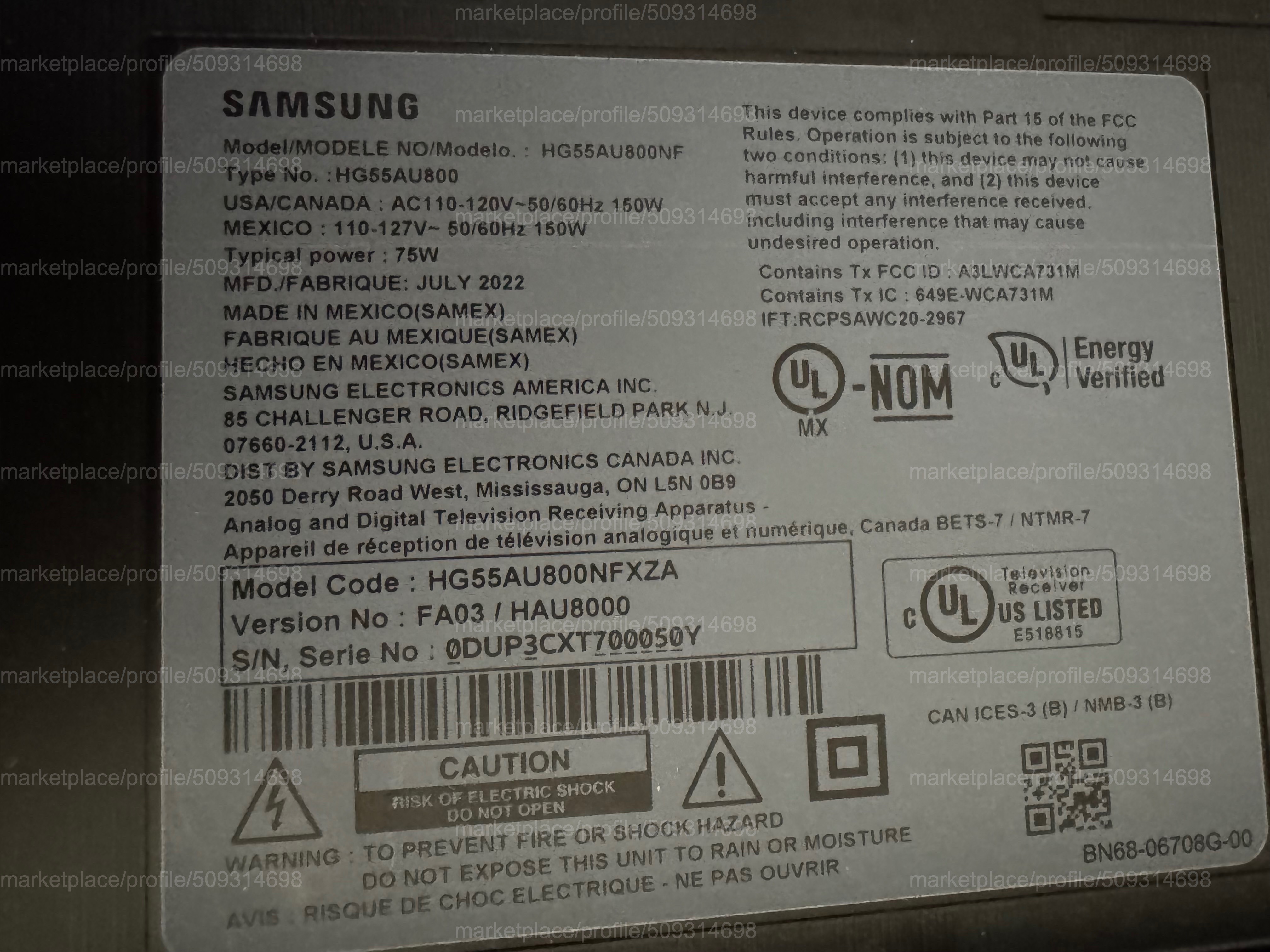 Samsung 55" HG55AU800 Crystal UHD 4K Smart Hospitality TV - photo 3