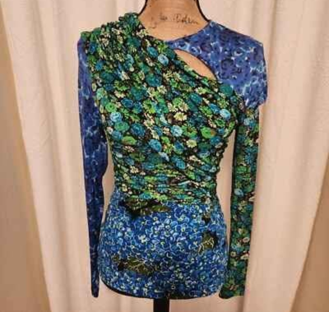 ZARA DRAPED FLORAL PRINTED WRAP Ruched TOP - photo 2