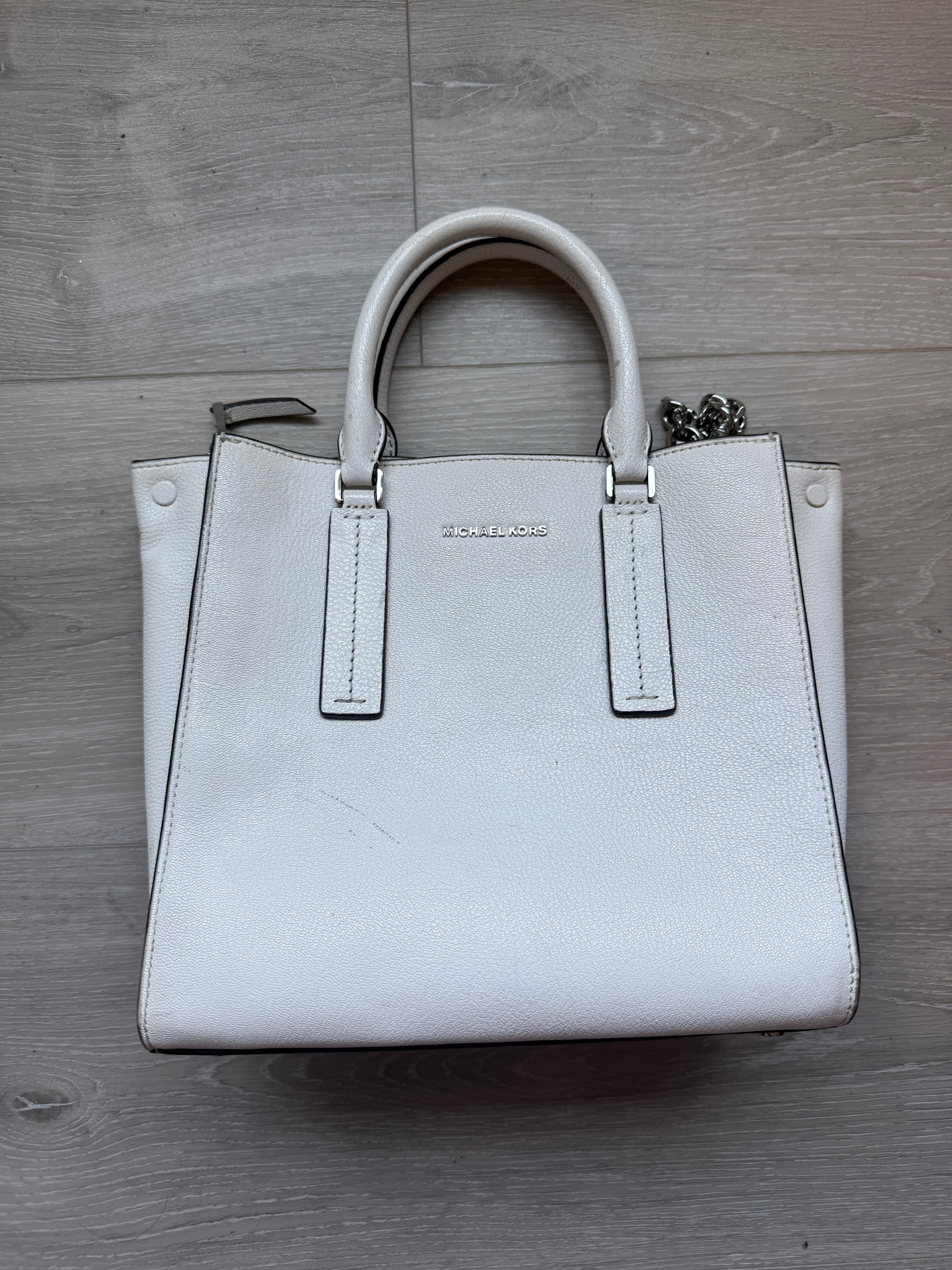 Michael Kors Cream Satchel Crossbody Purse