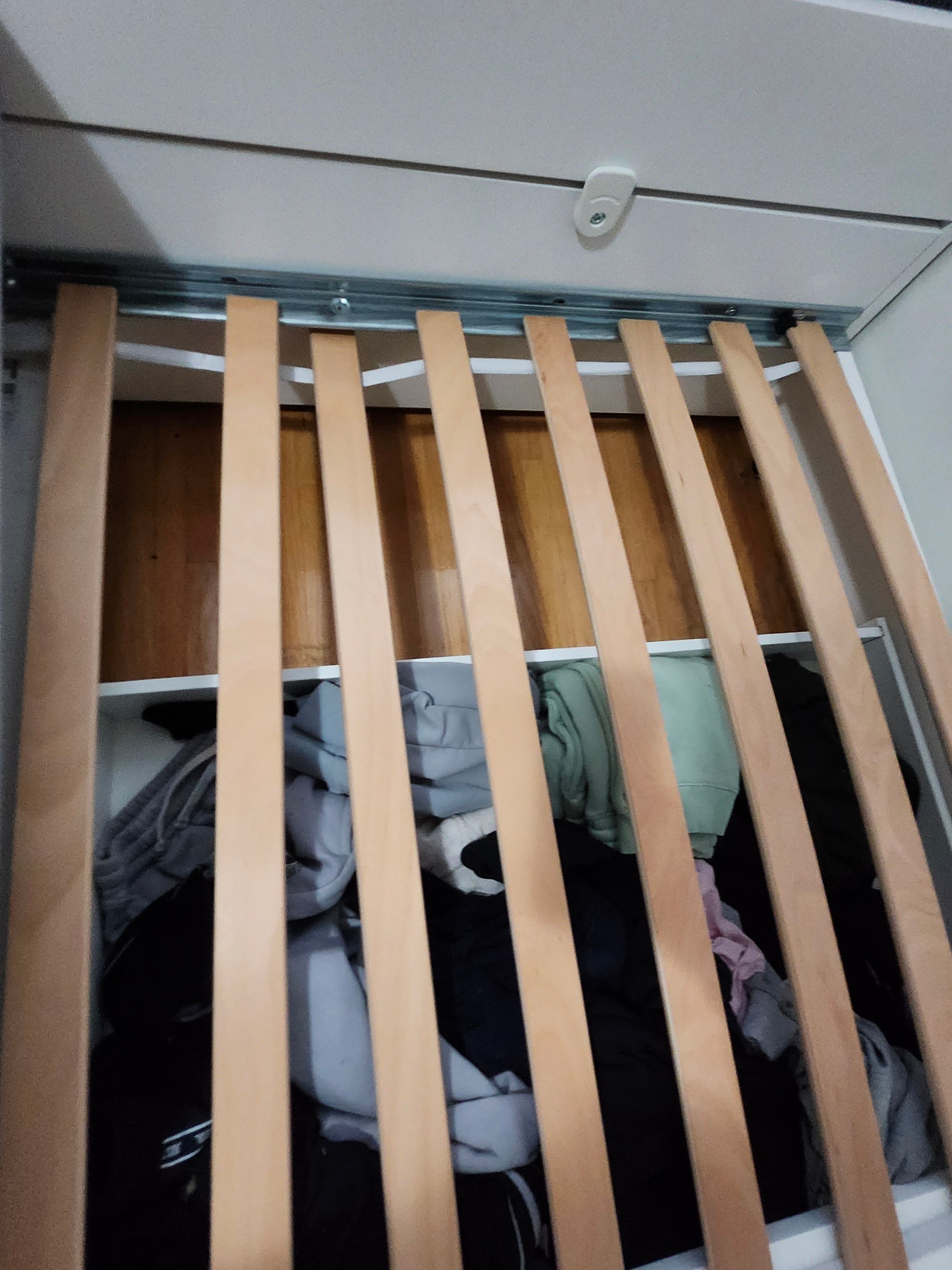 Moving Sale - White Twin Bed Frame with Pull-Out Bed and Storage - photo 4