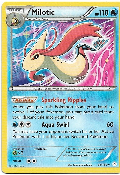 Pokemon Milotic 44/160 Primal Clash Non-Holo LP